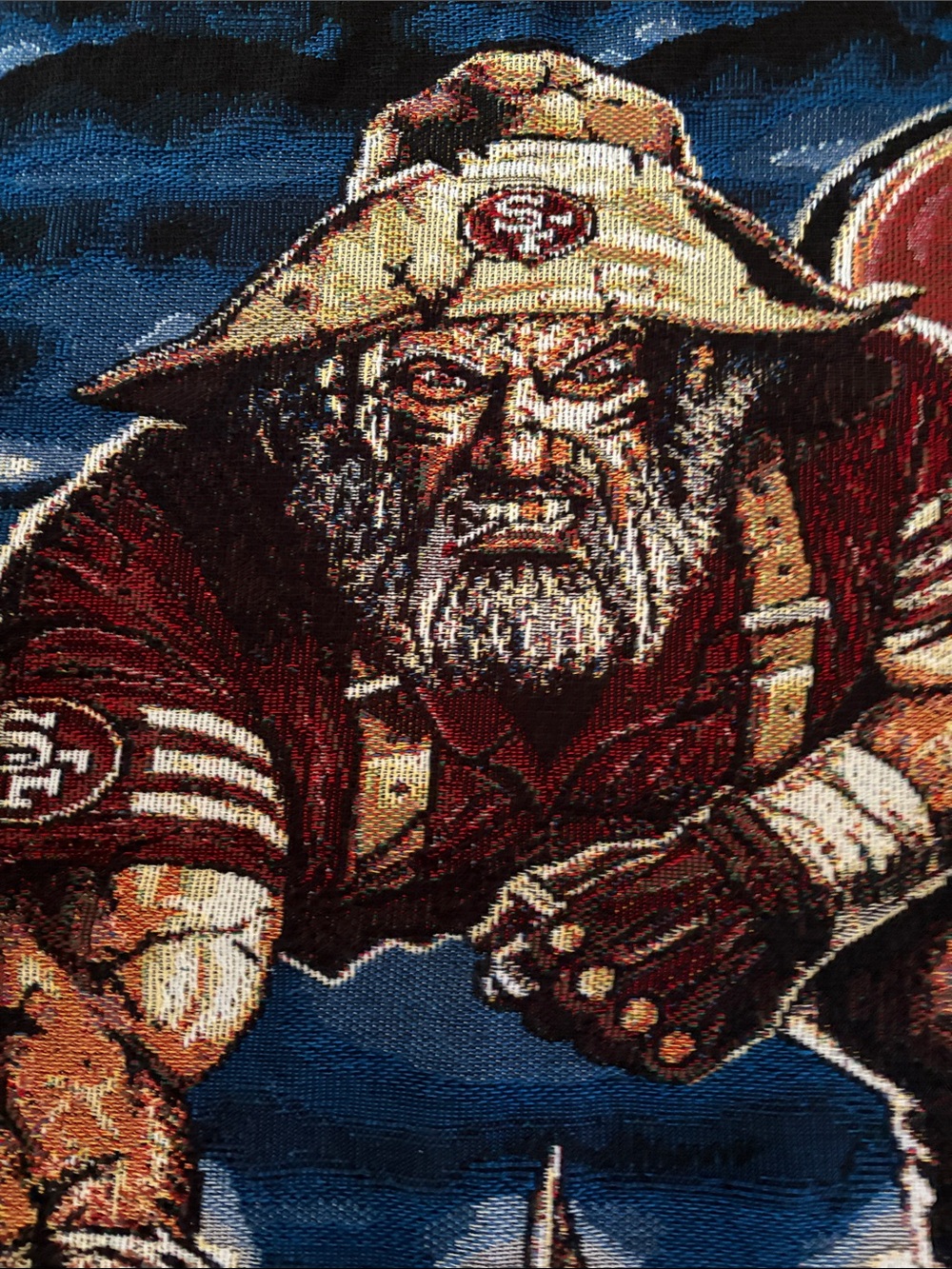 San Francisco 49ers Woven Throw Blanket - Red, Black, Gold - Picture 3 of 6